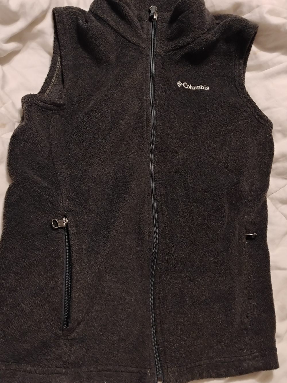 Columbia Gray Fleece Zip Vest